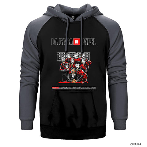 La Casa de Papel Team Çift Renk Reglan Kol Sweatshirt / Hoodie