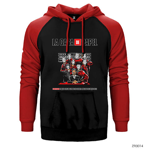 La Casa de Papel Team Çift Renk Reglan Kol Sweatshirt / Hoodie