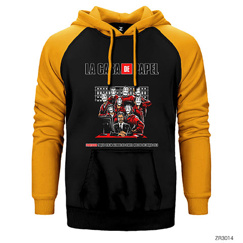 La Casa de Papel Team Çift Renk Reglan Kol Sweatshirt / Hoodie