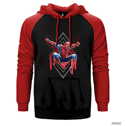Spiderman Jump Çift Renk Reglan Kol Sweatshirt / Hoodie