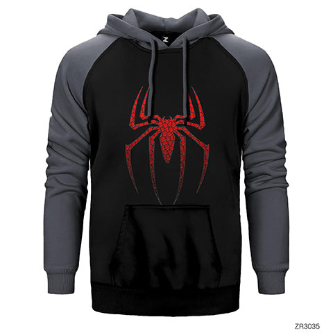 Spiderman Suit Çift Renk Reglan Kol Sweatshirt / Hoodie