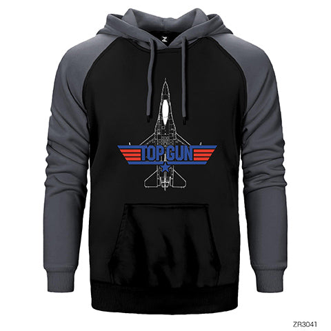 Top Gun Air Çift Renk Reglan Kol Sweatshirt / Hoodie