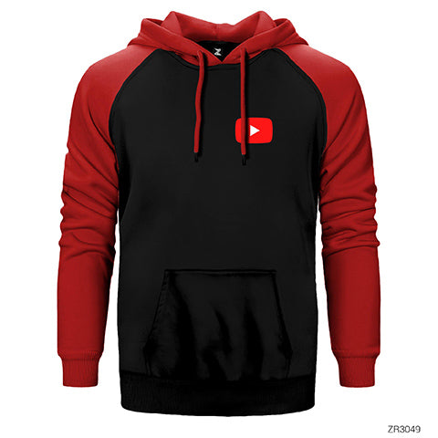 Youtube Çift Renk Reglan Kol Sweatshirt / Hoodie