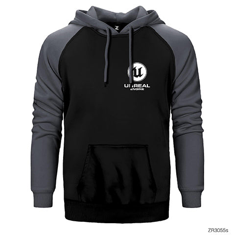 Unreal Engine Logo Çift Renk Reglan Kol Sweatshirt / Hoodie