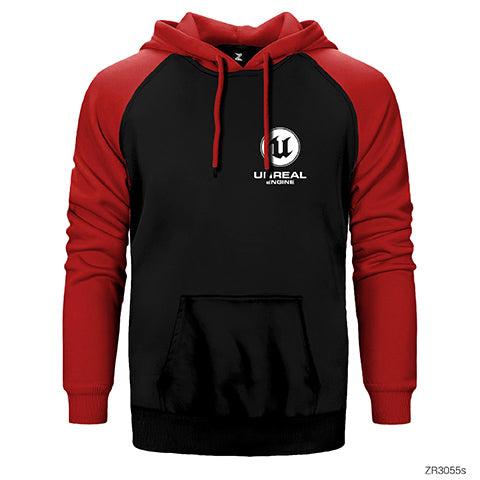 Unreal Engine Logo Çift Renk Reglan Kol Sweatshirt / Hoodie