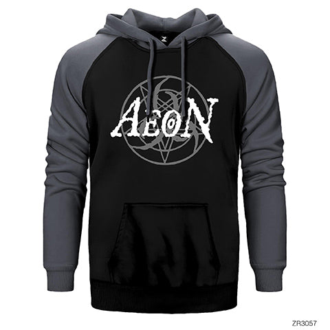 Aeon Logo Çift Renk Reglan Kol Sweatshirt / Hoodie