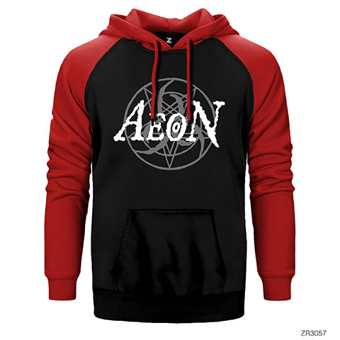 Aeon Logo Çift Renk Reglan Kol Sweatshirt / Hoodie