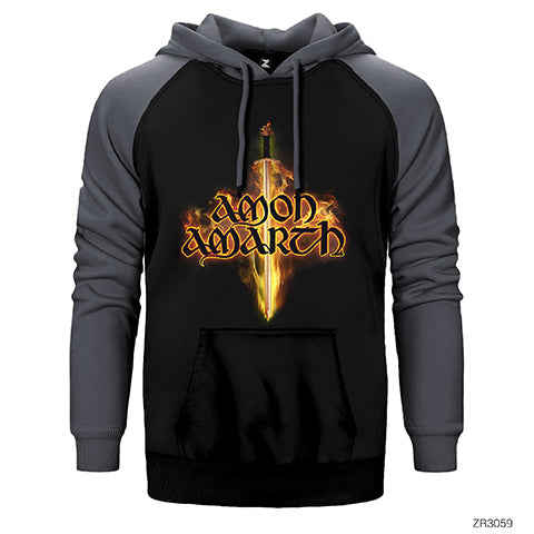 Amon Amarth Sword Çift Renk Reglan Kol Sweatshirt / Hoodie