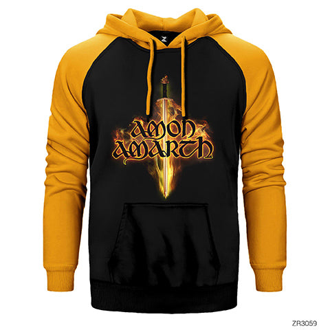 Amon Amarth Sword Çift Renk Reglan Kol Sweatshirt / Hoodie