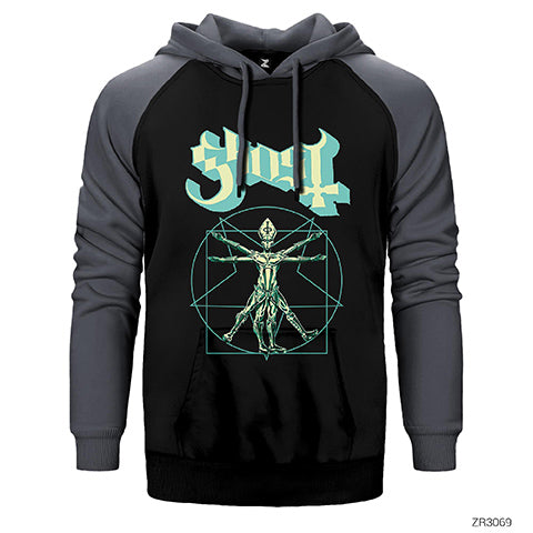 Ghost Zombie Çift Renk Reglan Kol Sweatshirt / Hoodie