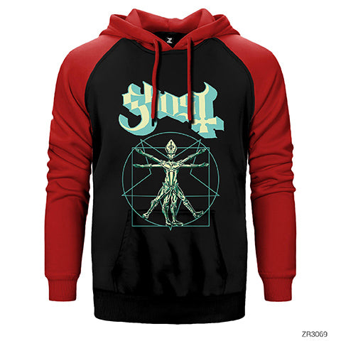 Ghost Zombie Çift Renk Reglan Kol Sweatshirt / Hoodie