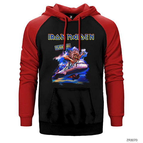 Iron Maiden Flight 666 Çift Renk Reglan Kol Sweatshirt / Hoodie