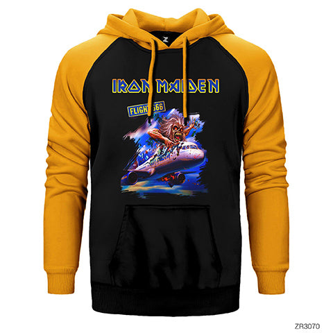 Iron Maiden Flight 666 Çift Renk Reglan Kol Sweatshirt / Hoodie