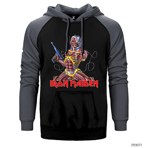 Iron Maiden in the War Çift Renk Reglan Kol Sweatshirt / Hoodie