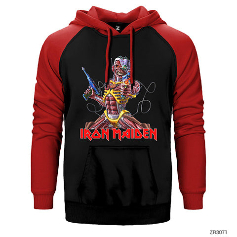 Iron Maiden in the War Çift Renk Reglan Kol Sweatshirt / Hoodie