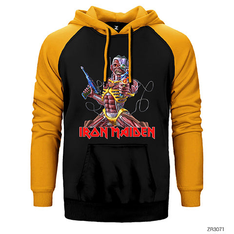 Iron Maiden in the War Çift Renk Reglan Kol Sweatshirt / Hoodie