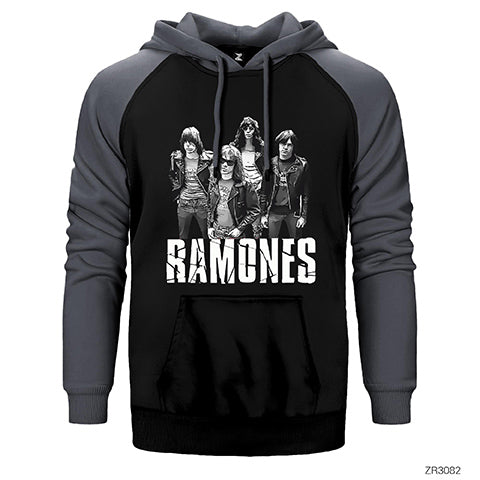 Ramones Band Çift Renk Reglan Kol Sweatshirt / Hoodie