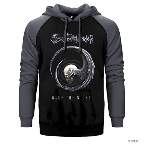Six Feet Under Wake The Night Çift Renk Reglan Kol Sweatshirt / Hoodie