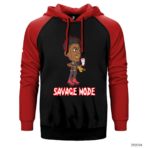 21 Savage Mode Çift Renk Reglan Kol Sweatshirt / Hoodie