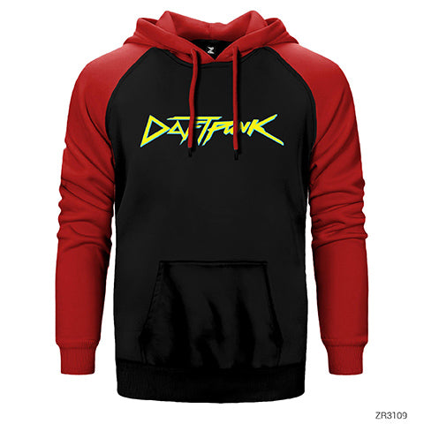 Daft Punk Logo Çift Renk Reglan Kol Sweatshirt / Hoodie