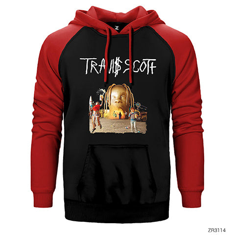 Travis Scott Çift Renk Reglan Kol Sweatshirt / Hoodie