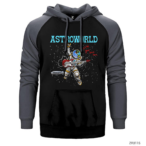 Travis Scott 2019 Space Çift Renk Reglan Kol Sweatshirt / Hoodie