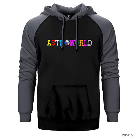 Travis Scott Astroworld Çift Renk Reglan Kol Sweatshirt / Hoodie