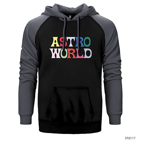 Travis Scott Astroworld 2 Çift Renk Reglan Kol Sweatshirt / Hoodie
