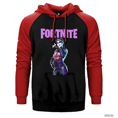 Fortnite Dark Bomber Çift Renk Reglan Kol Sweatshirt / Hoodie