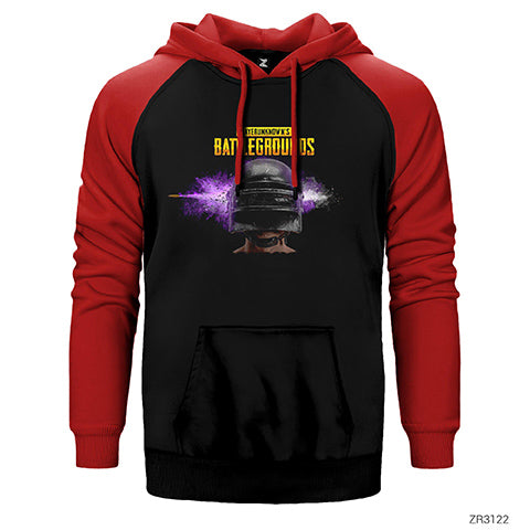 PUBG Headshot Çift Renk Reglan Kol Sweatshirt / Hoodie