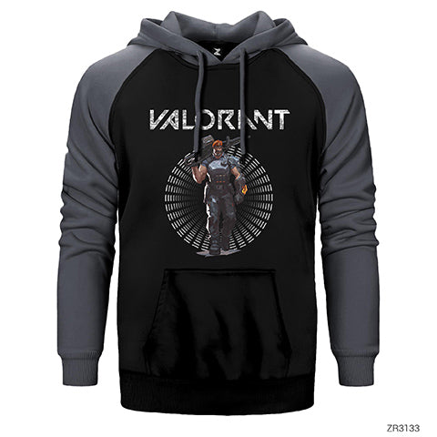 Valorant Brimstone Çift Renk Reglan Kol Sweatshirt / Hoodie