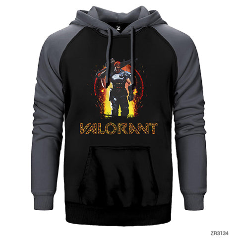 Valorant Brimstone Energy Çift Renk Reglan Kol Sweatshirt / Hoodie