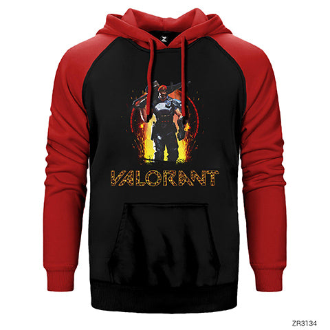 Valorant Brimstone Energy Çift Renk Reglan Kol Sweatshirt / Hoodie