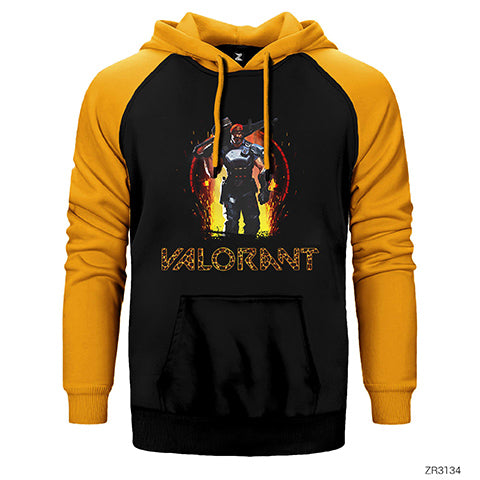 Valorant Brimstone Energy Çift Renk Reglan Kol Sweatshirt / Hoodie