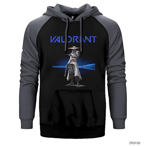 Valorant Cypher Çift Renk Reglan Kol Sweatshirt / Hoodie