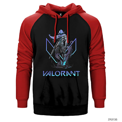 Valorant Omen Çift Renk Reglan Kol Sweatshirt / Hoodie