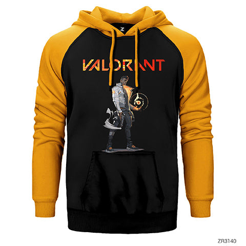 Valorant Phoenix Çift Renk Reglan Kol Sweatshirt / Hoodie