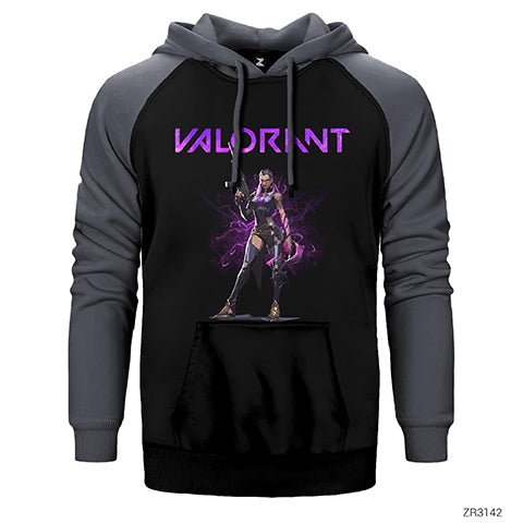 Valorant Reyna Çift Renk Reglan Kol Sweatshirt / Hoodie