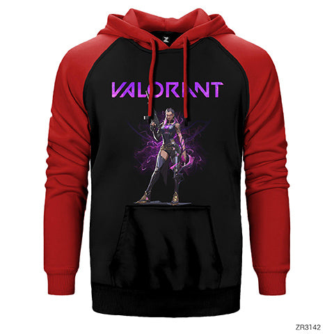 Valorant Reyna Çift Renk Reglan Kol Sweatshirt / Hoodie