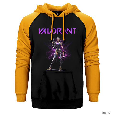 Valorant Reyna Çift Renk Reglan Kol Sweatshirt / Hoodie