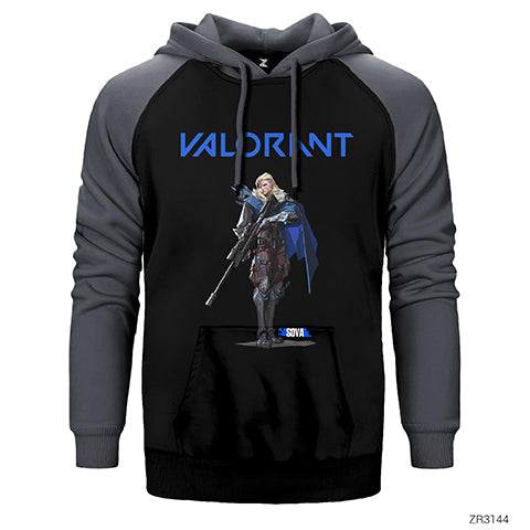 Valorant Sova Çift Renk Reglan Kol Sweatshirt / Hoodie
