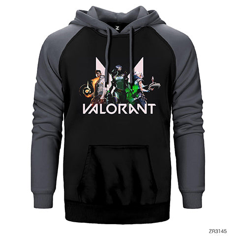 Valorant Team 1 Çift Renk Reglan Kol Sweatshirt / Hoodie