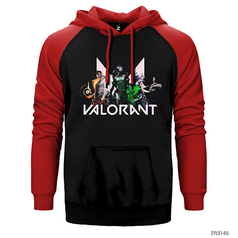 Valorant Team 1 Çift Renk Reglan Kol Sweatshirt / Hoodie