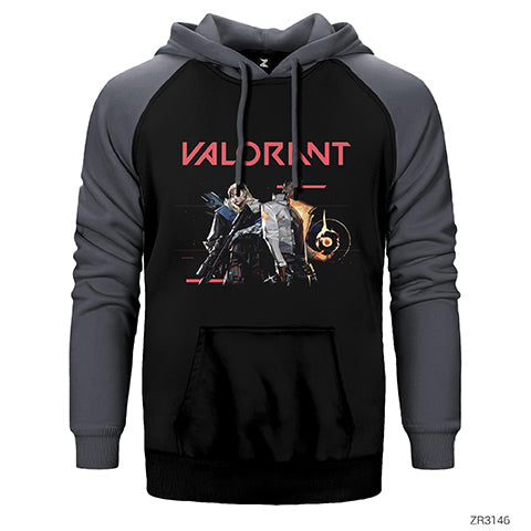 Valorant Team 2 Çift Renk Reglan Kol Sweatshirt / Hoodie