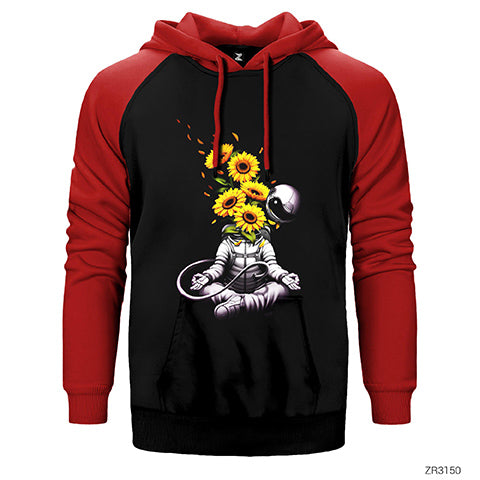 Astranot Meditasyon Çift Renk Reglan Kol Sweatshirt / Hoodie