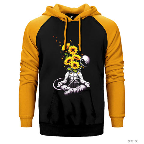 Astranot Meditasyon Çift Renk Reglan Kol Sweatshirt / Hoodie