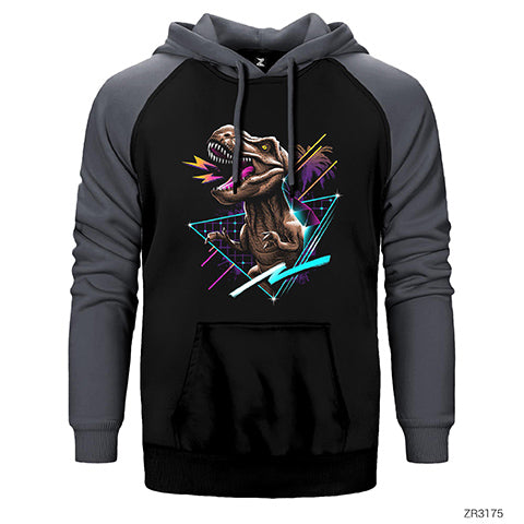 Angry Trex Çift Renk Reglan Kol Sweatshirt / Hoodie