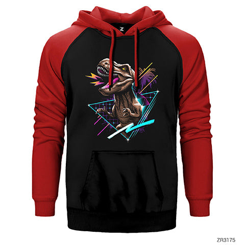 Angry Trex Çift Renk Reglan Kol Sweatshirt / Hoodie