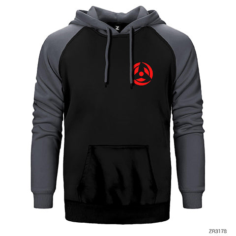 Naruto Cep Logo Çift Renk Reglan Kol Sweatshirt / Hoodie