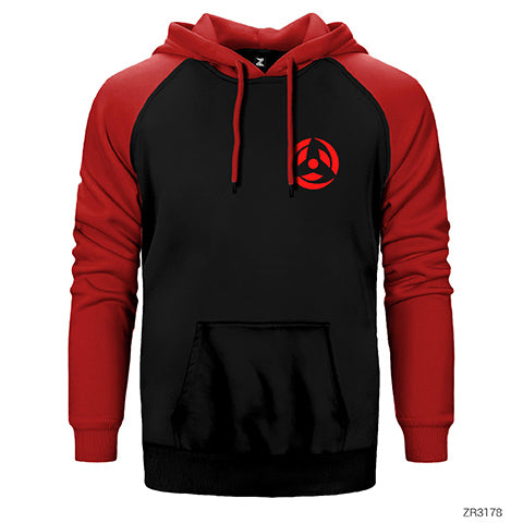 Naruto Cep Logo Çift Renk Reglan Kol Sweatshirt / Hoodie